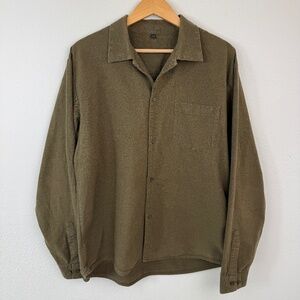 Olive/Tan Long-Sleeve Overshirt from MUJI Labo